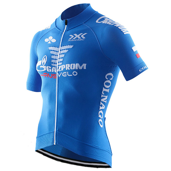 2017 Maglia Gazprom Rusvelo Colnago blu